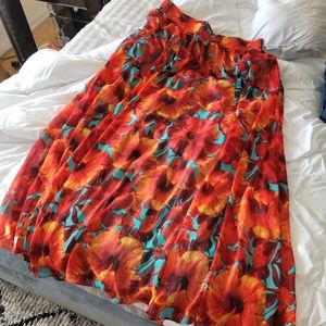 NWOT New York & Company set multicolor Maxi skirt L Halter Top XL